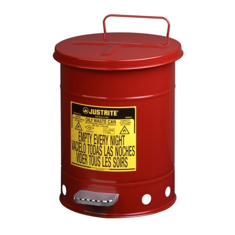 Sicherheits-Abfallbehälter für brennbare Stoffe, 38 Liter mit SoundGard, in rot